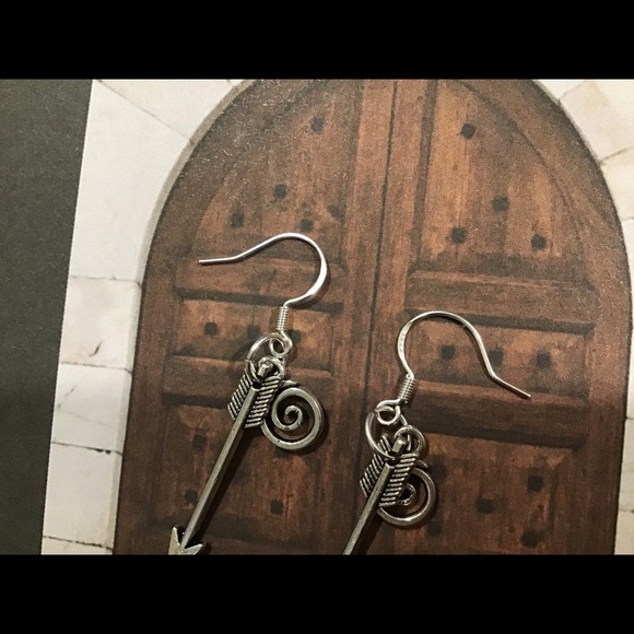 925 silver arrows earrings boho bohemian ooak new - Picture 3 of 5